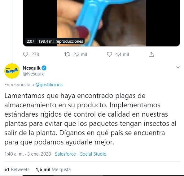 La respuesta de Nesquik (Web)