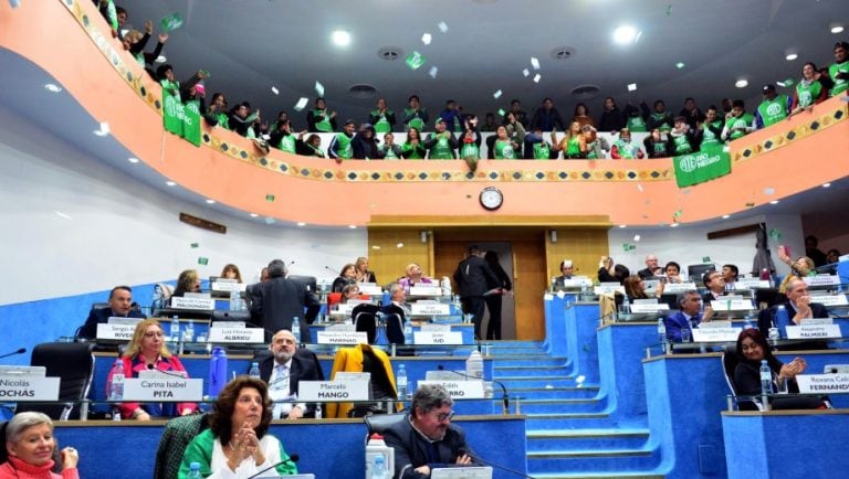 La legislatura rionegrina aprobo por unanimidad el proyecto de ley para la contrucción de viviendas para ATE. Foto: Marcelo Ochoa.