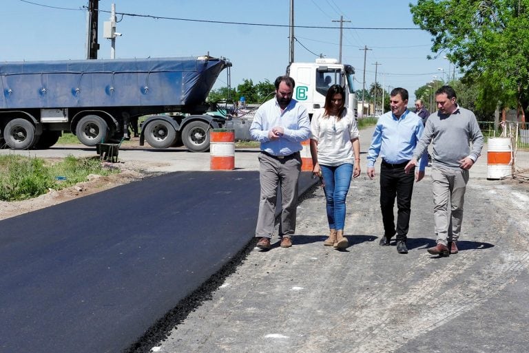 El intendente Hernán Bertellys recorrió la obra esta mañana.