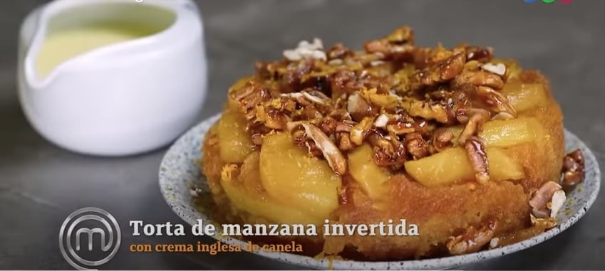 Desafío de torta invertida de manzana en MasterChef