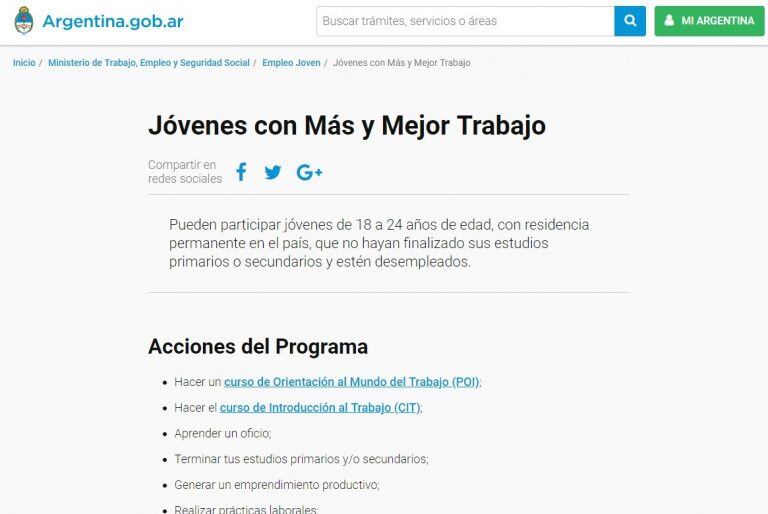 Página web para solicitar la inscripción.