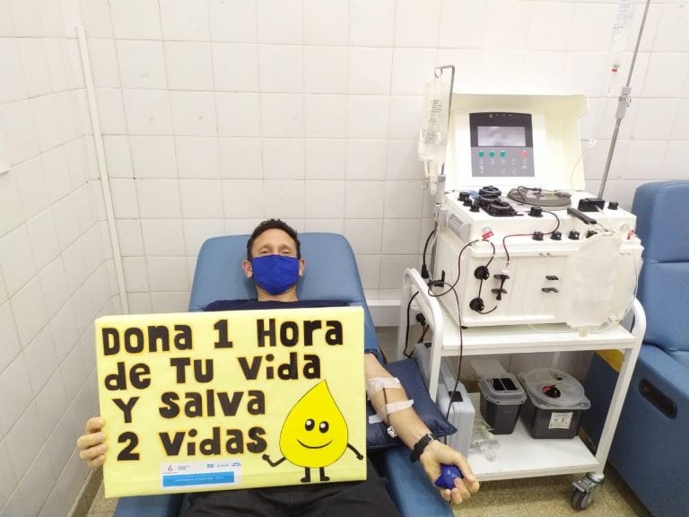 El carlospacense que ya donó seis veces plasma y que promueve hacerlo por la salud de aquel que lo está necesitando.