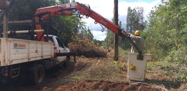 Energía de Misiones realizó trabajos en Jardín América y Loreto