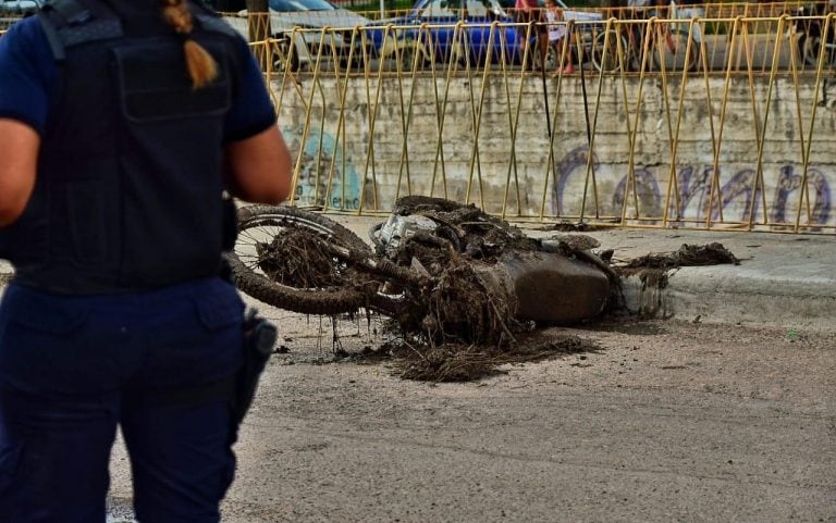 La moto de la víctima. Foto: Prensa Tupungato.