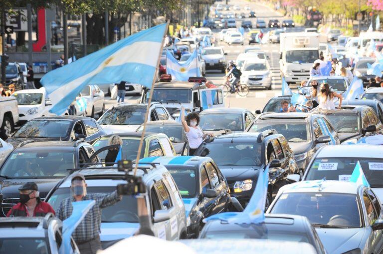 Movilizaciones en el Obelisco (Foto: Clarín)