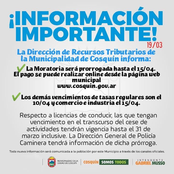 Nueva medida aplicada desde este jueves por la ciudad de Cosquín.