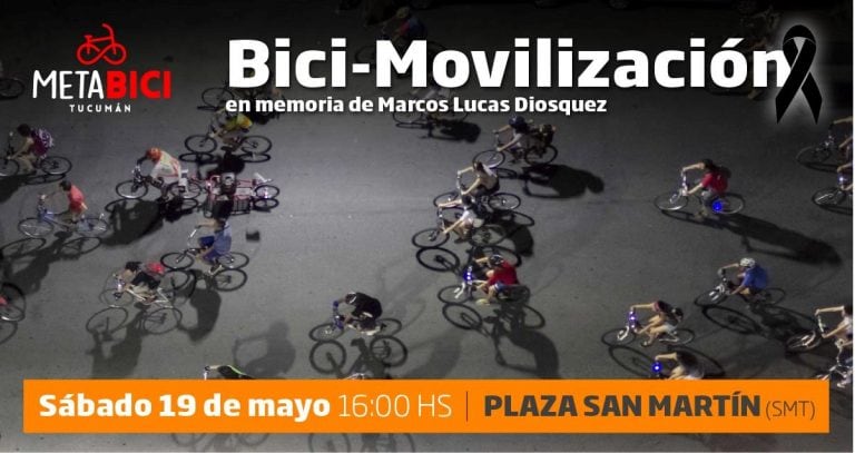 La bici-movilización en memoria de Marcos Lucas Diosquez se realizará el sábado 19 de mayo, a las 16.