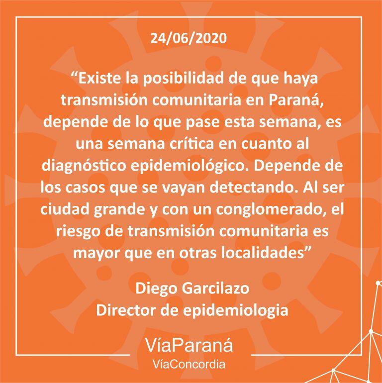 Diego Garcilazo, la situación en Paraná.