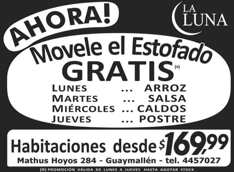 Publicidades del hotel La Luna en Mendoza.