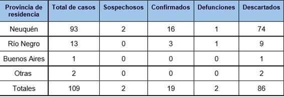 Coronavirus lunes 30 Neuquén