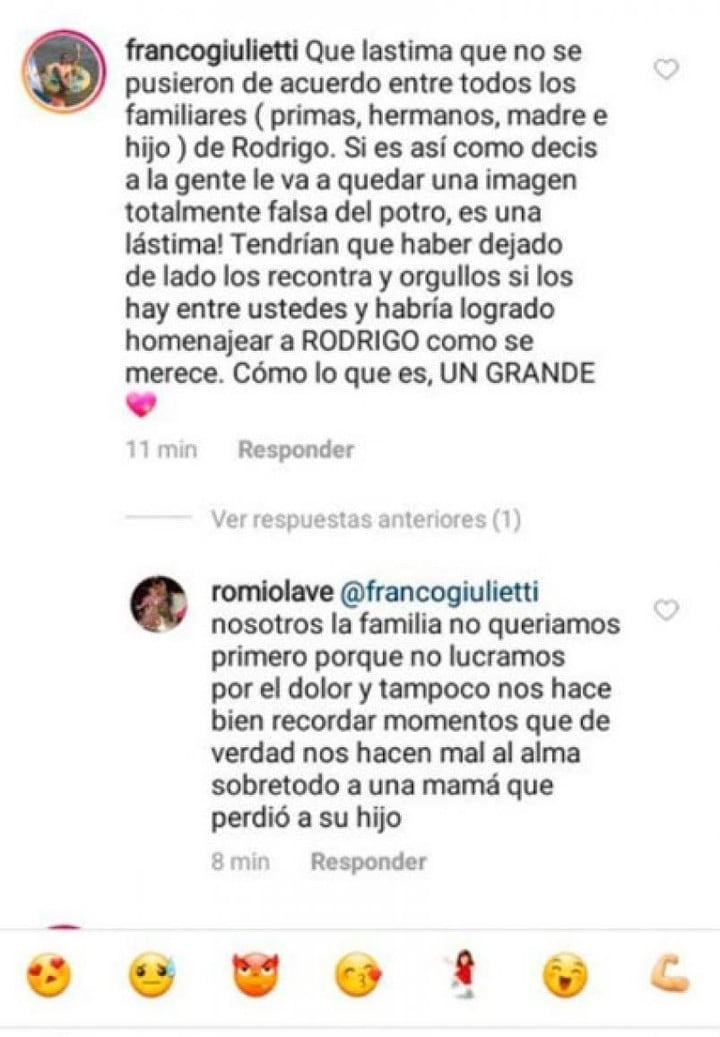 La familia de Rodrigo, muy crítica con la película sobre su vida que se estrenará en pocos días.