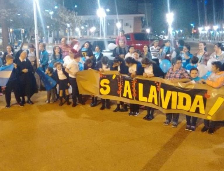 Marcha en contra de la despenalización del aborto en Posadas. (Foto: El Territorio)