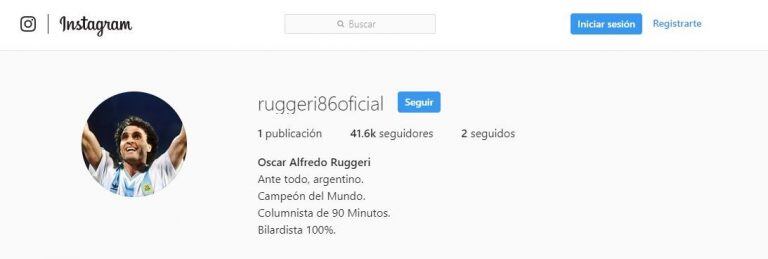 Oscar Ruggeri ya tiene más de 40 mil seguidores.