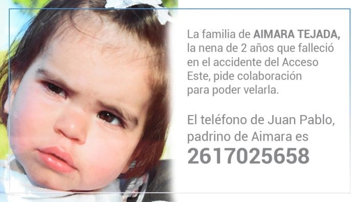 La familia de Aimara busca la ayuda de los mendocinos para velar a la nena de dos años.