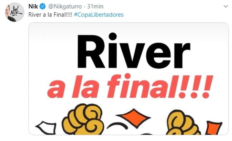 La alegría de los famosos por el triunfo de River (Web)