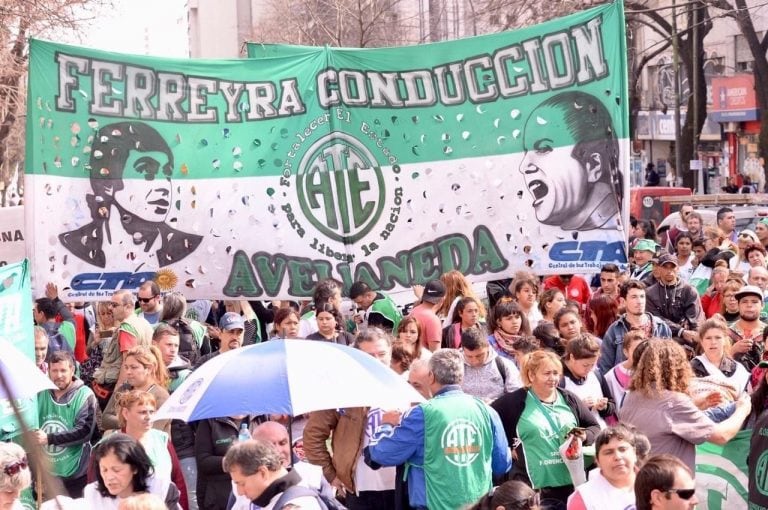 ATE durante la protesta de este miércoles (0221).