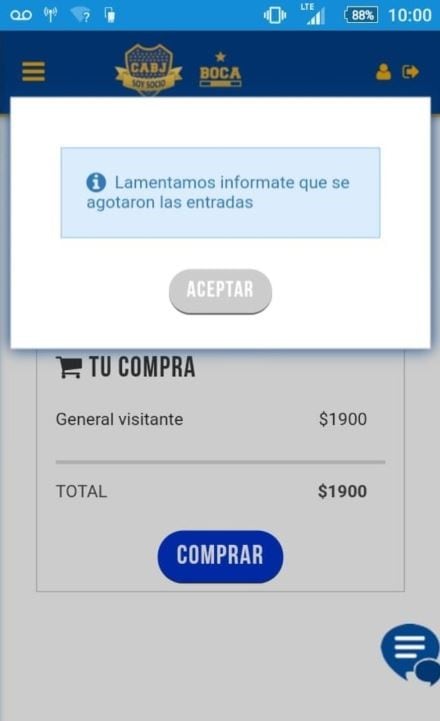 Los hinchas de Boca agotaron las entradas para la vuelta de semifinales en menos de un minuto.