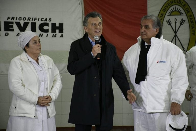 El presidente Mauricio Macri durante la inauguración de Mattievich. (Captura)