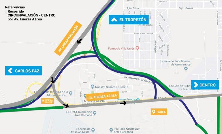 Accesos habilitados (Gobierno de Córdoba)