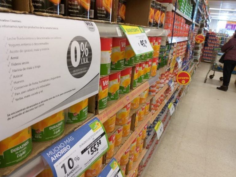 Se implementó la quita del IVA en alimentos