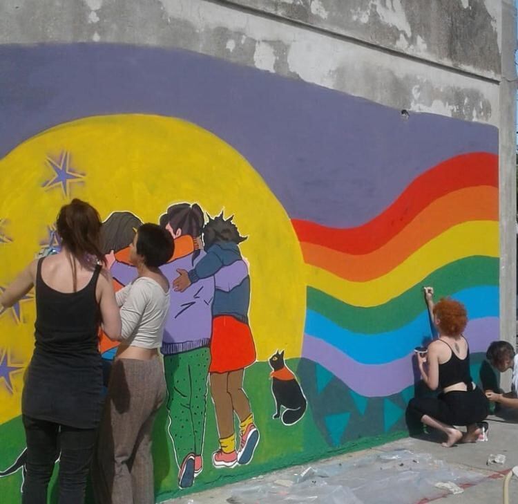 Mural de Socorristas en Red en el Colegio Nacional