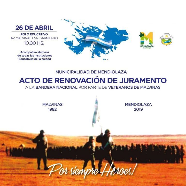 Acto de Renovación de la Jura de Bandera Nacional por parte de Veteranos de Malvinas (Mendiolaza)