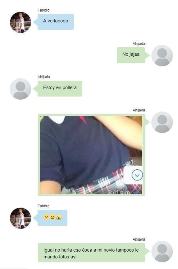 Los supuestos chats entre Fabbro y su ahijada. (Infobae)