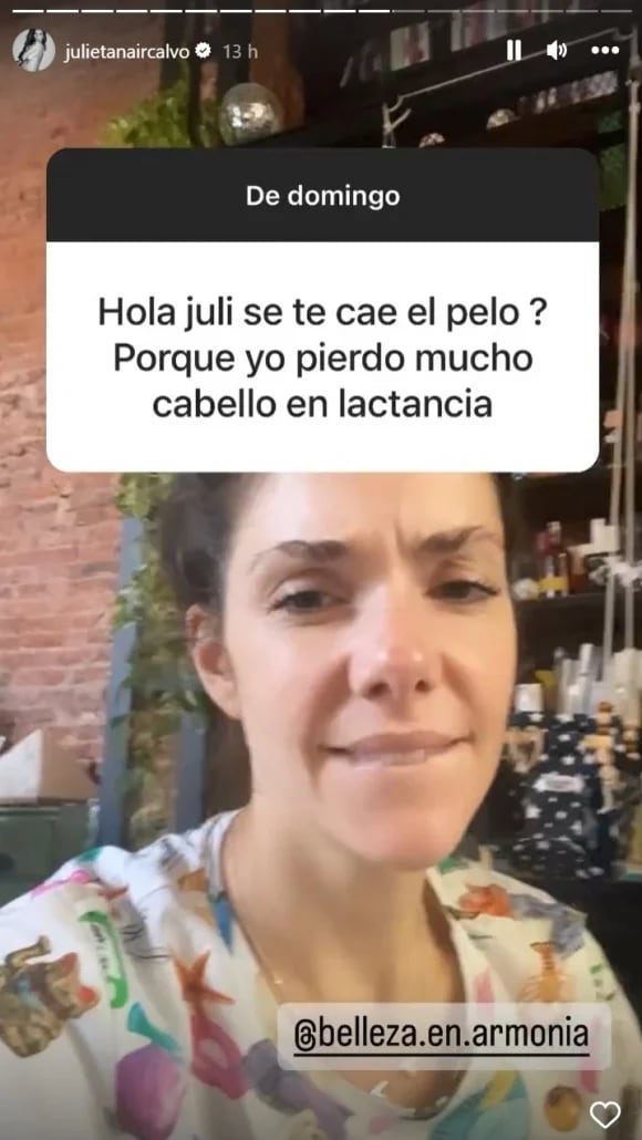 Julieta Nair Calvo se sinceró con sus seguidores.