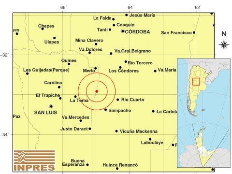 Temblor en cercanías de Sampacho.