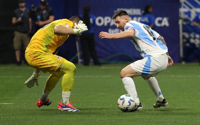 Messi en el partido ante Canadá. (AFA).