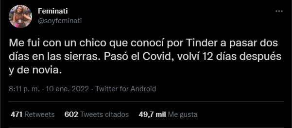 La usuaria de Twitter que contó cómo conoció a su novio y se hizo viral.