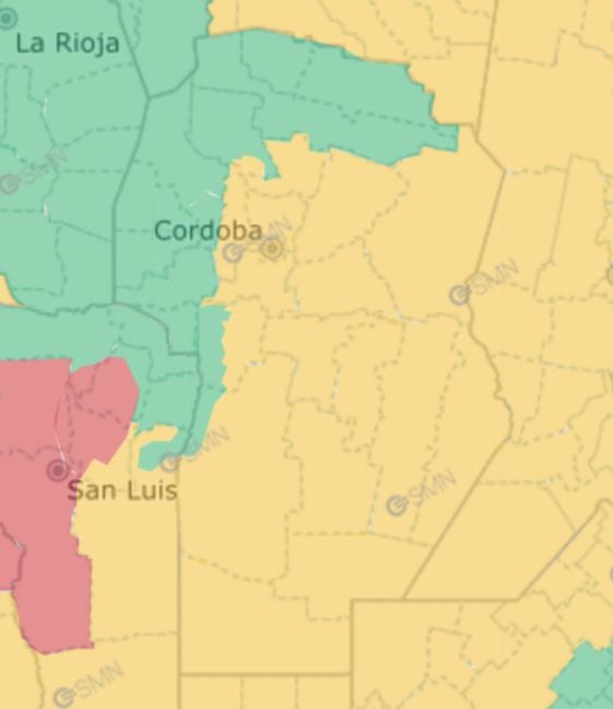 Alerta amarilla por calor para Córdoba.