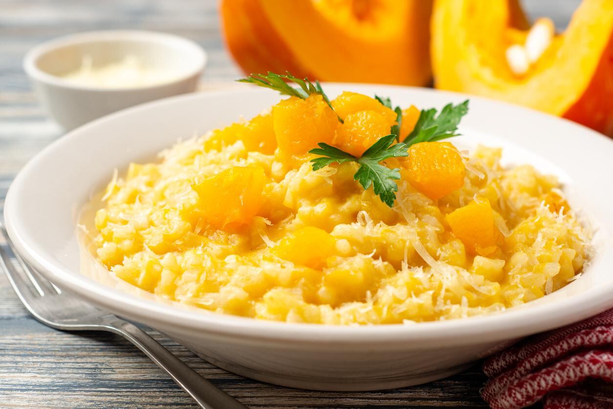 Receta para la lluvia: risotto de calabaza, fácil, rápido y con pocos ingredientes