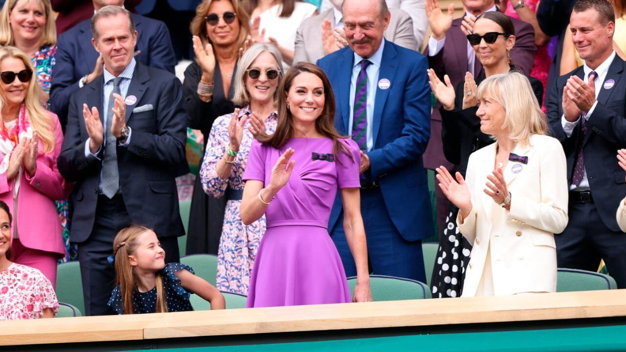 Reapareció Kate Middleton en Wimbledon y la multitud la ovacionó. Foto: Wimbledon.