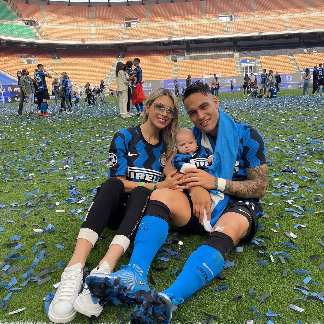 Agustina Gandolfo compartió las fotos del festejo de Lautaro Martínez con el Inter.