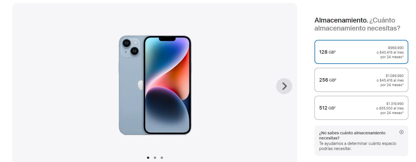 Esto es lo que vale un iPhone 14 Plus en Chile.