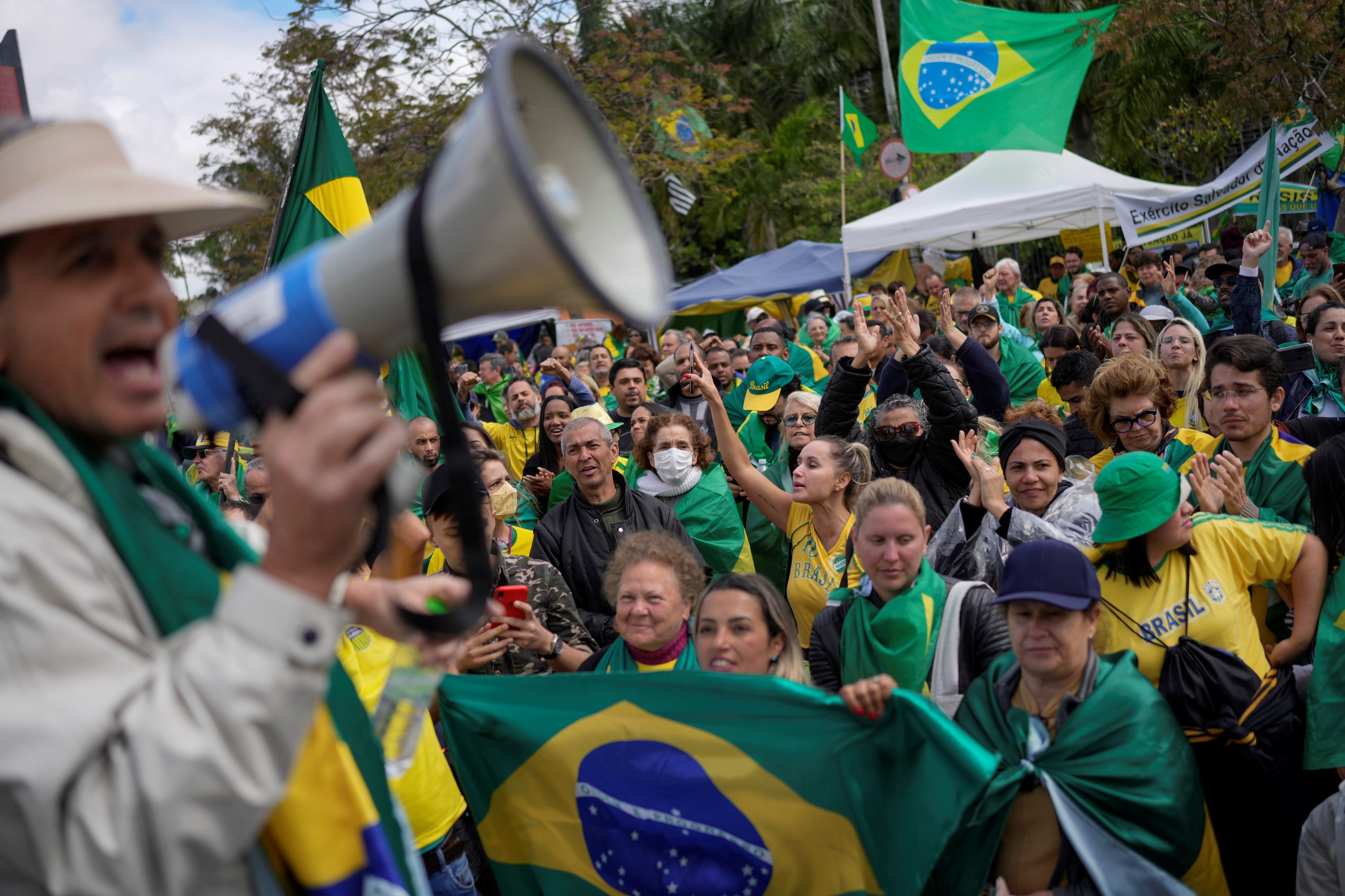 Simpatizantes de Jair Bolsonaro en San Pablo. Foto: AP / Matias Delacroix.