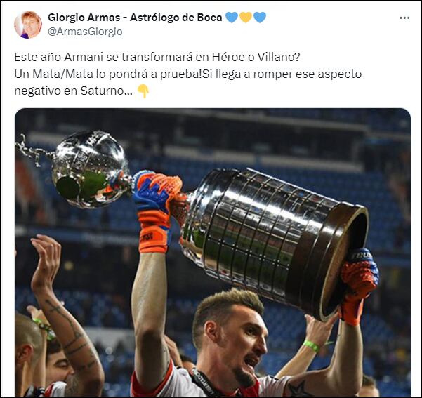 La contundente predicción del astrólogo de Boca sobre el futuro de Armani