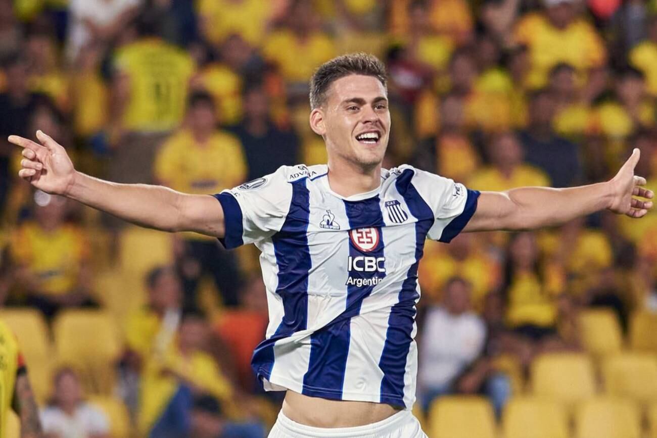 Federico Girotti anotó uno de los goles del Matador, en el 2-2 como visitante, ante Barcelona de Ecuador. (Prensa Talleres)