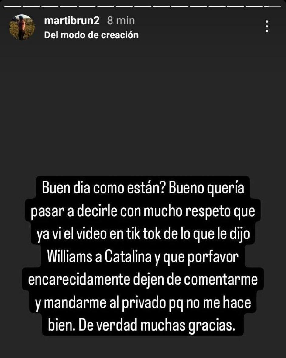 La tristeza de Martina, la novia de Williams de Gran Hermano 2024