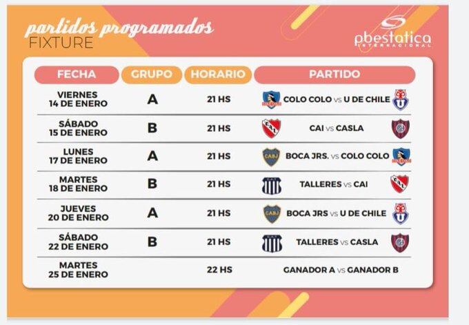 El programa de partidos del torneo de verano que tendrá la participación de Talleres. (La Voz)