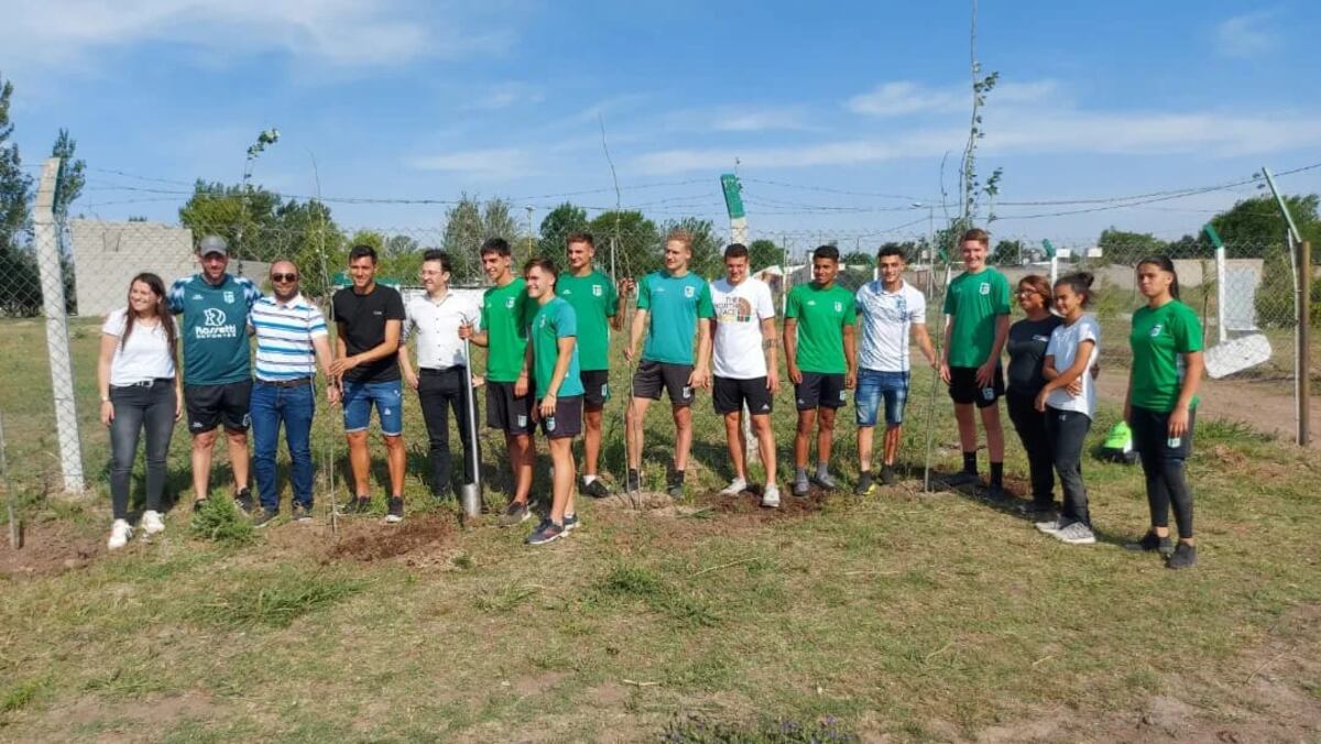 Forestación en el predio de Sportivo Belgrano