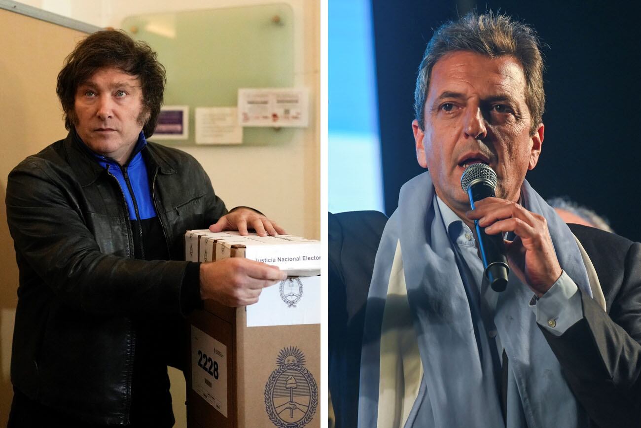 Javier Milei y Sergio Massa, candidatos a presidente 2023.