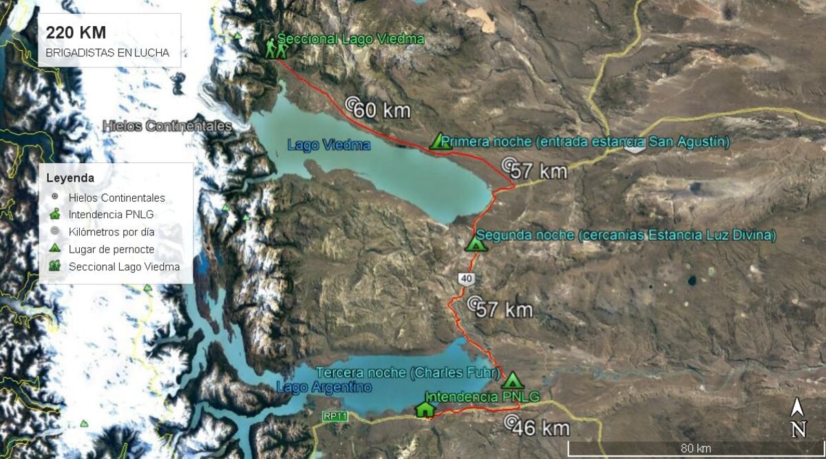 De El Chaltén a El Calafate: comienza la caminata de Brigadistas como protesta ante reclamos no solucionados