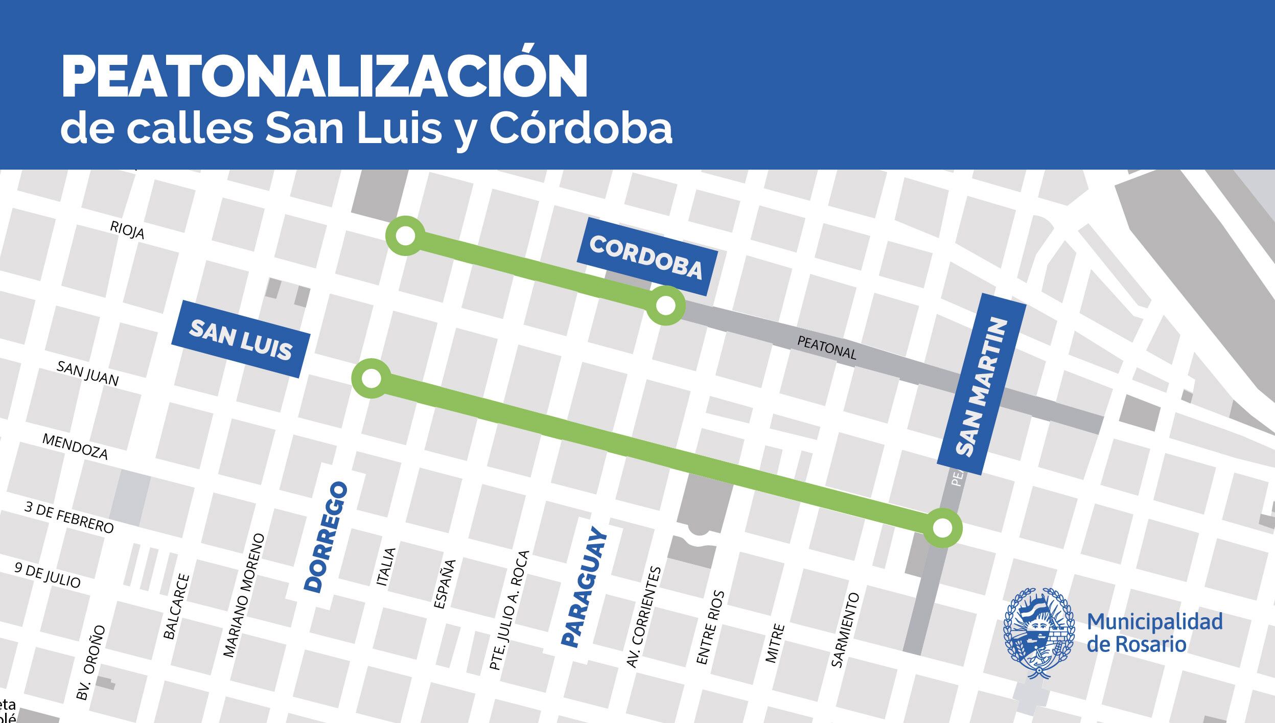 Peatonalización de las calles Córdoba y San Luis (Municipalidad de Rosario)