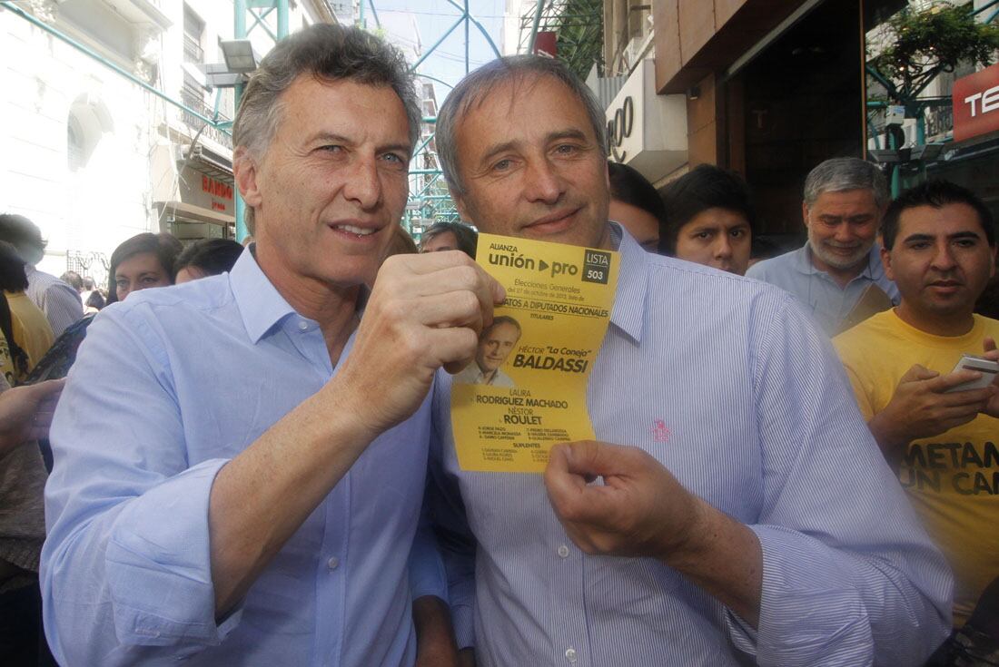 Mauricio Macri y Héctor Baldassi, en una imagen del año 2013 en Córdoba. (La Voz/Archivo)