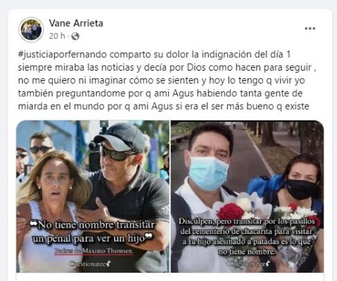 La mamá de Agustín Ávila hizo un paralelismo entre ambos casos y manifestó su dolor por los crimenes.