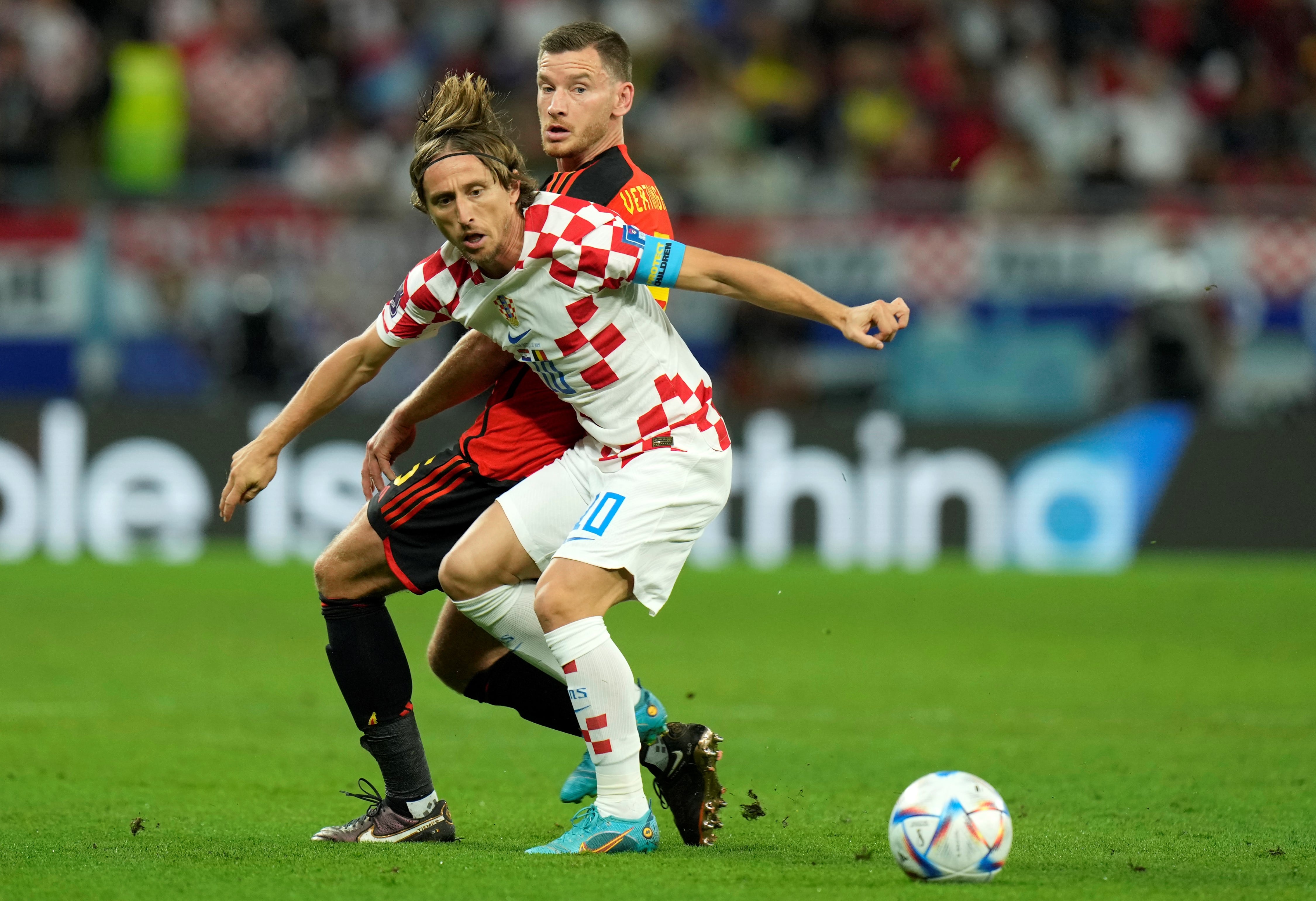 Luka Modric en el cruce ante Bélgica (AP)