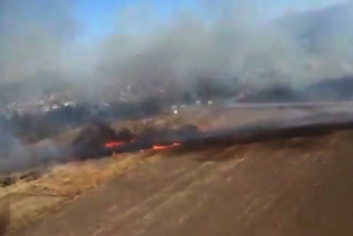 Alta Gracia: los bomberos combaten un foco de incendio forestal