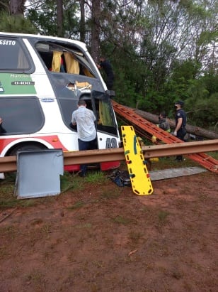 Impactante accidente en Gobernador Roca: un colectivo despistó y hay al menos un fallecido.